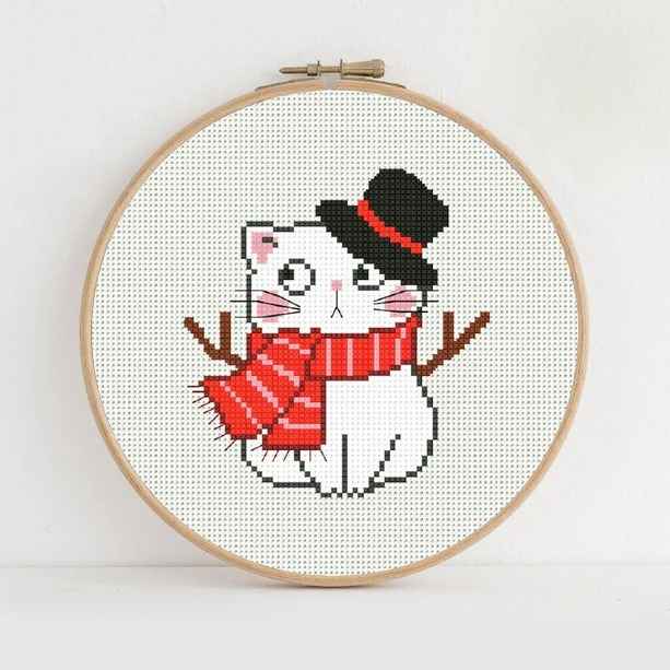 Cat Snowman New Year image 1