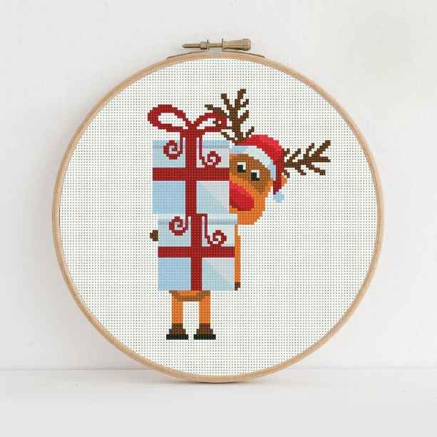 Christmas Deer Cross stitch pattern Lab Pattern