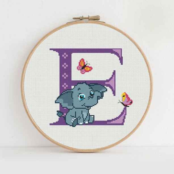 Letter E Elephant ABC image_1