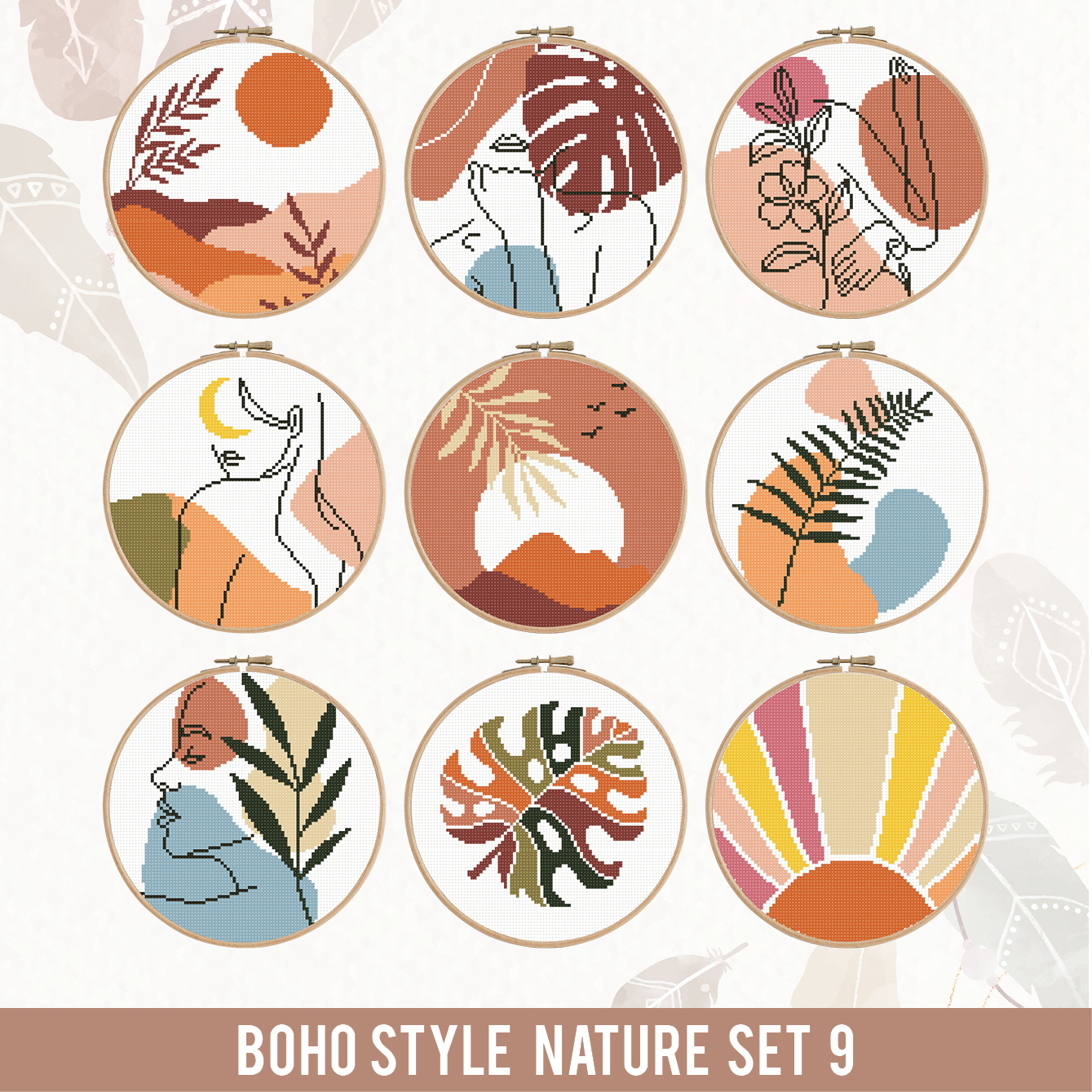 Cross Stitch Pattern - Boho Nature_set_WEB