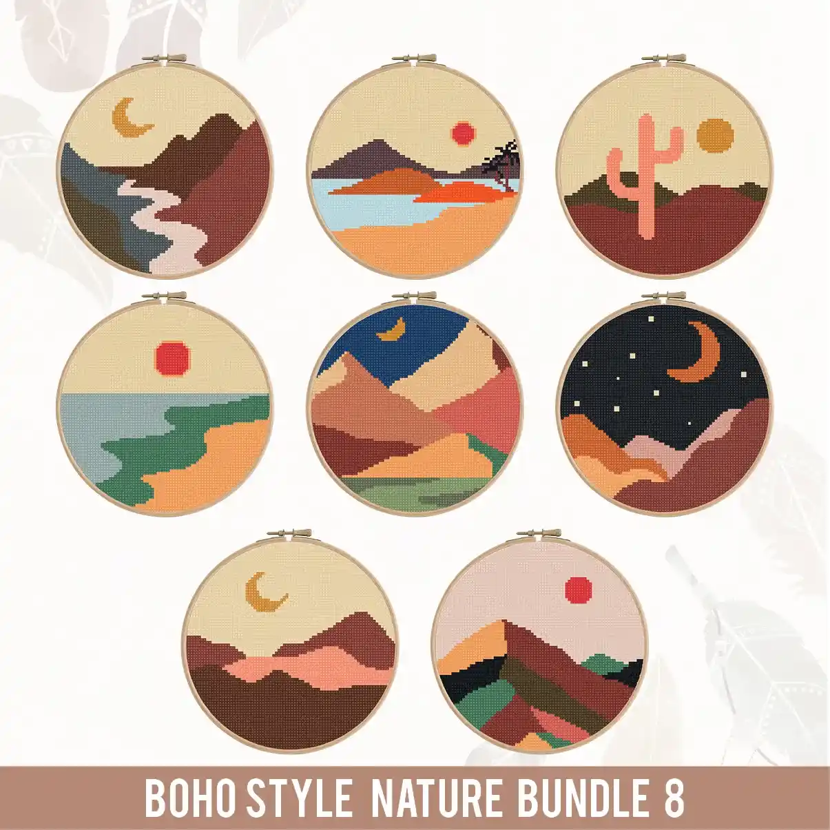 Cross Stitch Pattern - Boho Nature_set3_WEB_1